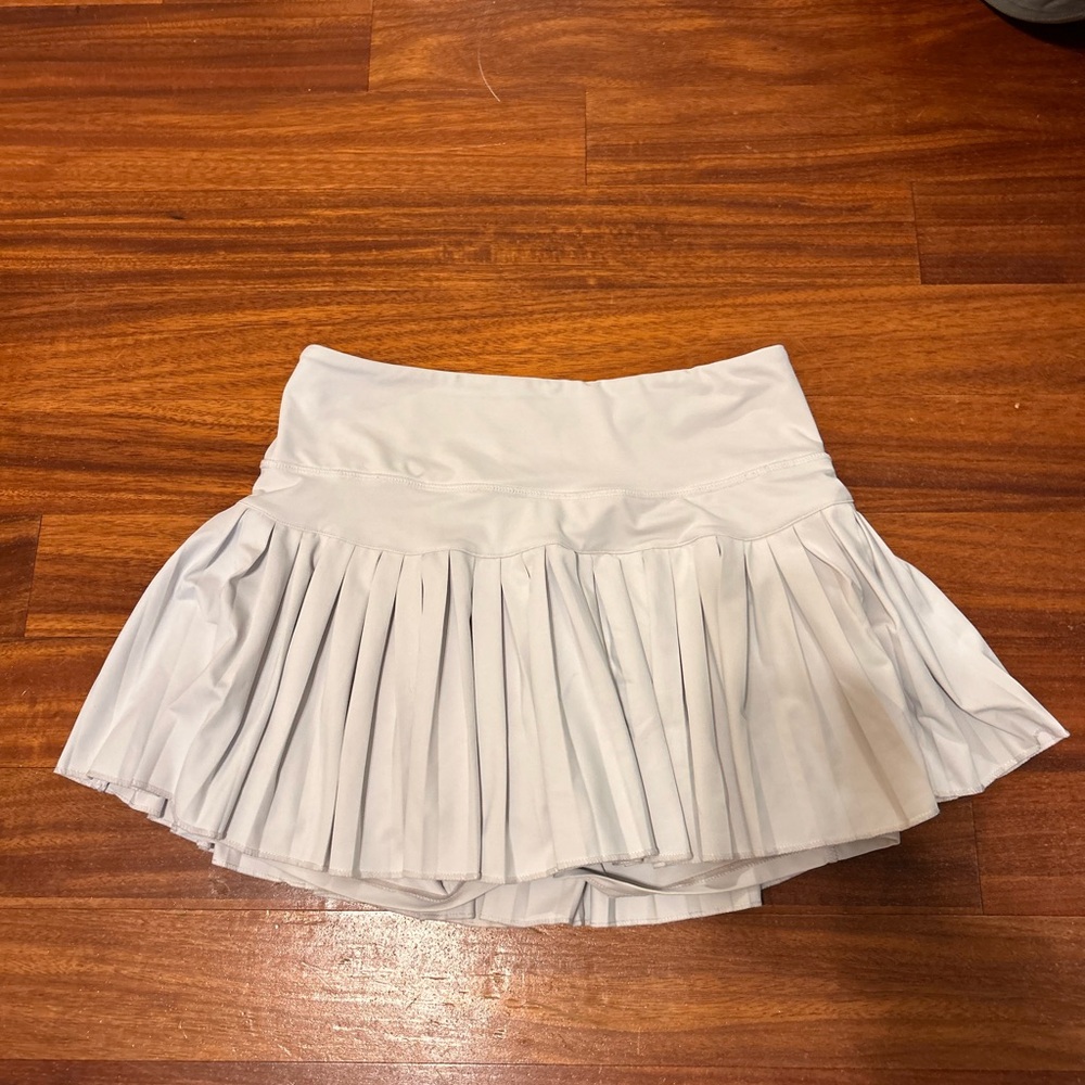 Pleated White Skirt